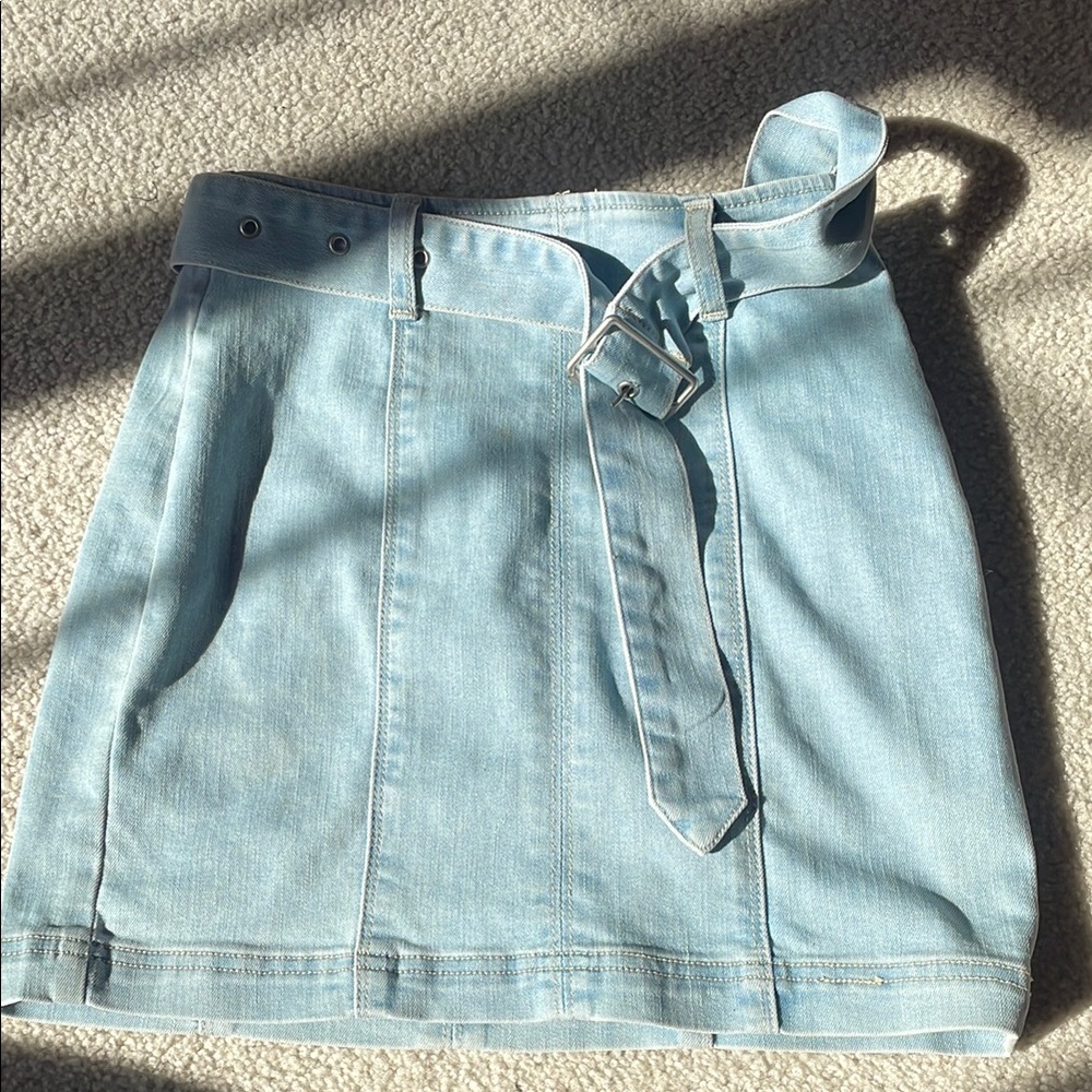 Light Blue Denim Skirt